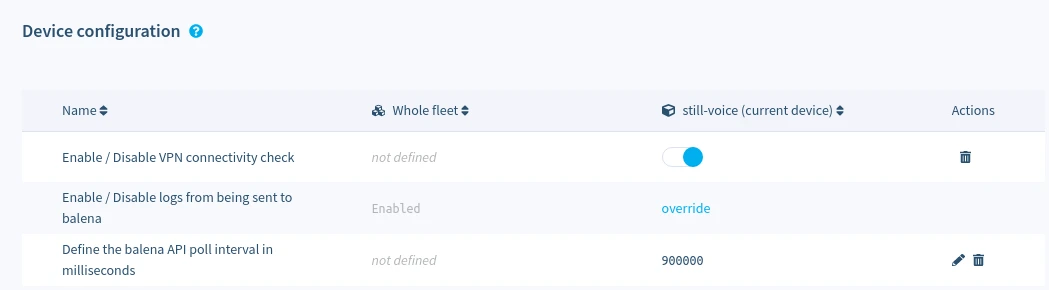 Device configuration