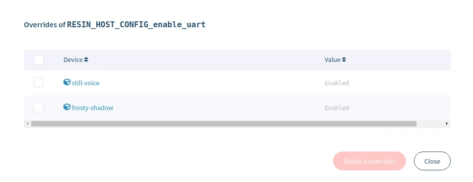 Override device configuration